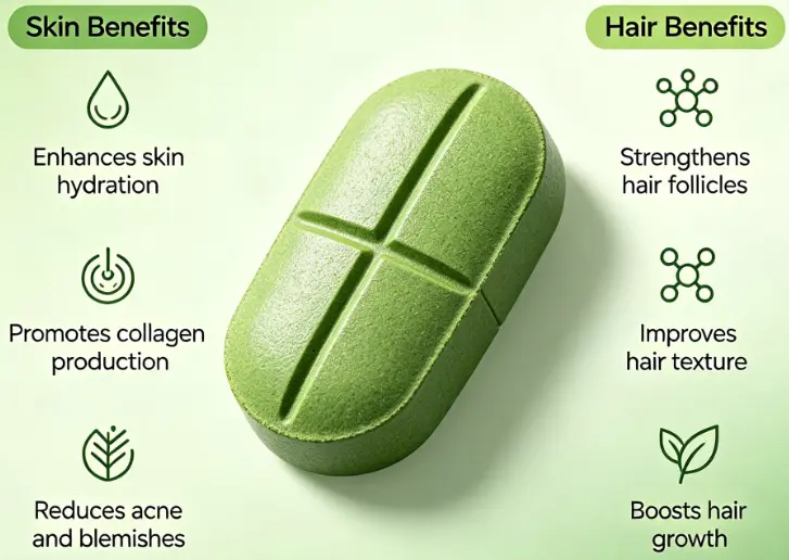 Benefits of Chlorella Tablets: Skin and Hair Benefits of Chlorella Tablets: Skin and Hair